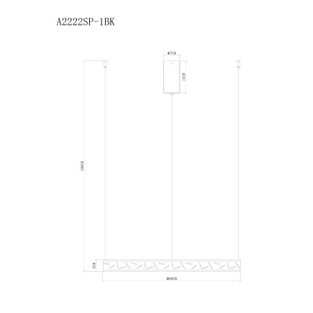 Схема с размерами Arte Lamp A2222SP-1BK