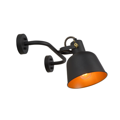 Настенный светильник с регулировкой направления света Lucide Pia 45280/01/30, 1xE27x60W, черный, металл - миниатюра 1