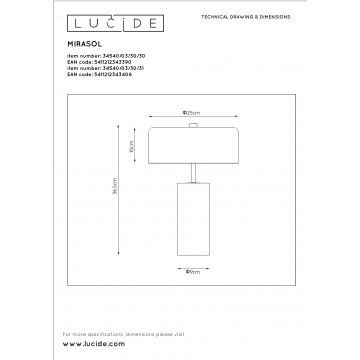 Схема с размерами Lucide 34540/03/30