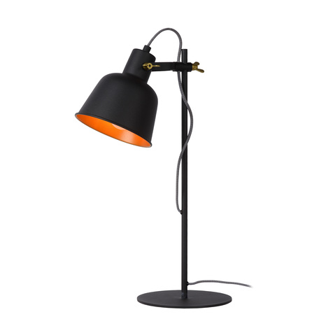 Настольная лампа Lucide Pia 45580/01/30, 1xE27x60W, черный, металл - миниатюра 1