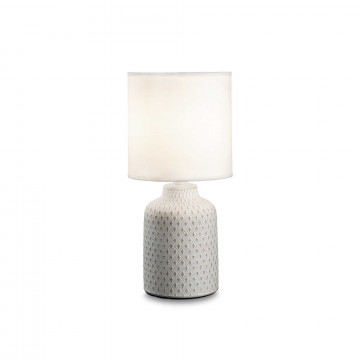 Настольная лампа Ideal Lux KALI'-3 TL1 245393, 1xE14x40W, белый с золотом, белый, керамика, текстиль