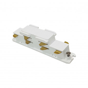Прямой соединитель питания для треков Ideal Lux LINK ELECTR CONN DALI 1-10V WH 246567, белый, металл