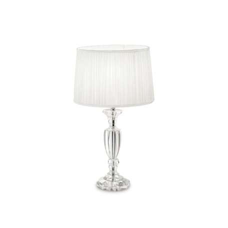Настольная лампа Ideal Lux KATE-3 TL1 122878, 1xE27x60W, прозрачный, белый, стекло, текстиль
