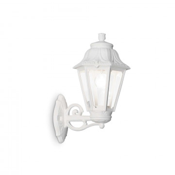 Настенный фонарь Ideal Lux ANNA AP1 BIG BIANCO 120423, IP44, 1xE27x60W, белый, прозрачный, пластик