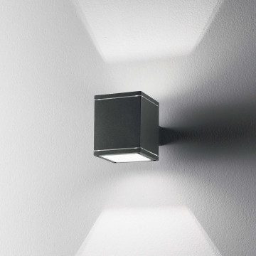 Настенный светильник Ideal Lux SNIF AP1 SQUARE ANTRACITE 121963, IP44, 1xG9x40W, темно-серый, металл, стекло - миниатюра 2