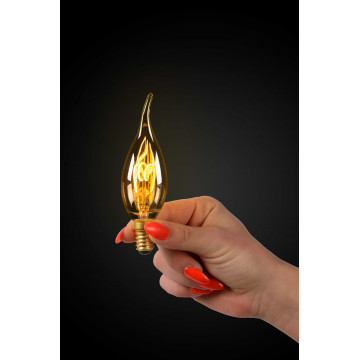 Филаментная светодиодная лампа Lucide 49036/03/62 свеча на ветру E14 3W, 2200K (теплый) CRI80 220V, диммируемая, гарантия 30 дней - миниатюра 3