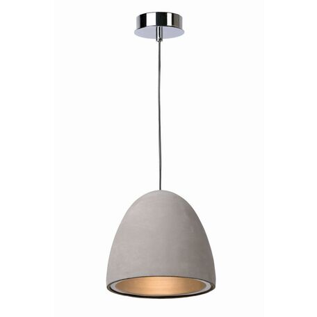 Подвесной светильник Lucide Solo 45456/30/41, 1xE27x15W, хром, серый, металл, бетон