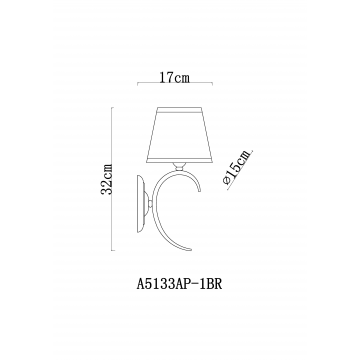 Схема с размерами Arte Lamp A5133AP-1BR
