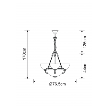 Схема с размерами Arte Lamp A3777LM-3-2AB