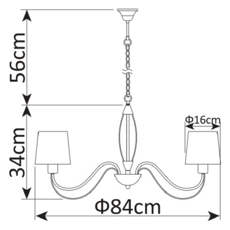 Схема с размерами Arte Lamp A9310LM-8WG