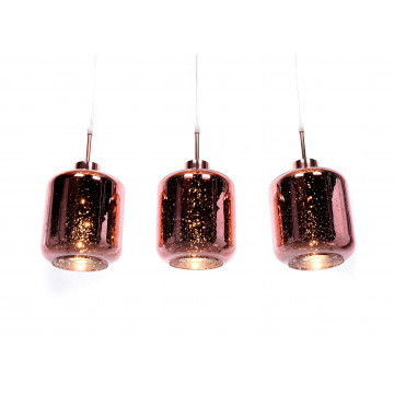 Подвесной светильник Lumina Deco Alacosmo LDP 6811-3 R.GD, 3xE27x40W, медь, розовое золото, стекло - миниатюра 2