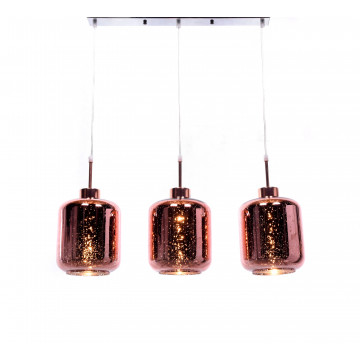 Подвесной светильник Lumina Deco Alacosmo LDP 6811-3 R.GD, 3xE27x40W, медь, розовое золото, стекло - миниатюра 3