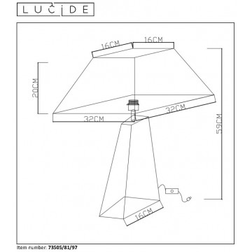 Схема с размерами Lucide 73505/81/97