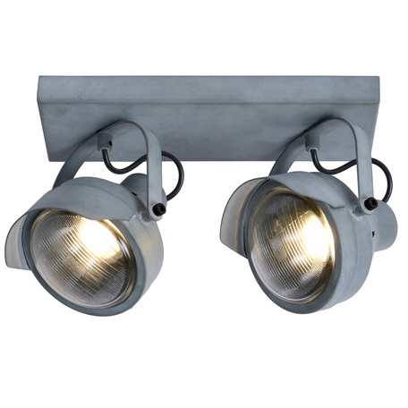 Потолочный светильник с регулировкой направления света Lucide Cicleta 05922/02/36, 2xGU10x35W, серый, металл - миниатюра 1