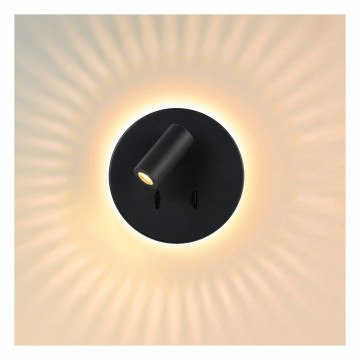 Настенный светодиодный светильник с регулировкой направления света с дополнительной подсветкой Lucide Bentjer 79201/09/30, LED 9W 3000K 350lm CRI80 - миниатюра 7