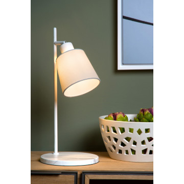 Настольная лампа Lucide Pippa 77583/81/31, 1xE27x25W, белый, металл, текстиль - миниатюра 4