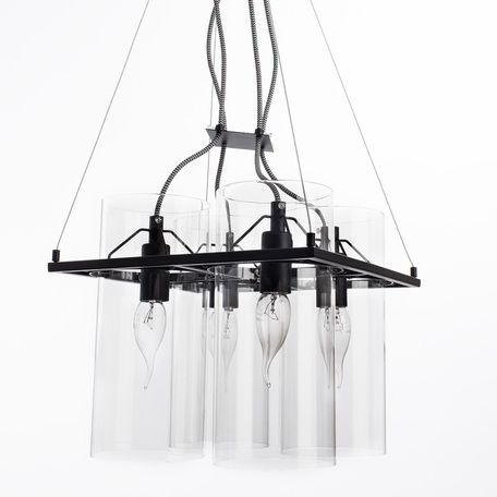 Подвесная люстра Arte Lamp Piatto A8586SP-4BK, 4xE14x40W, черный, прозрачный, металл, стекло - миниатюра 1