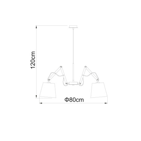 Схема с размерами Arte Lamp A5700LM-5WH