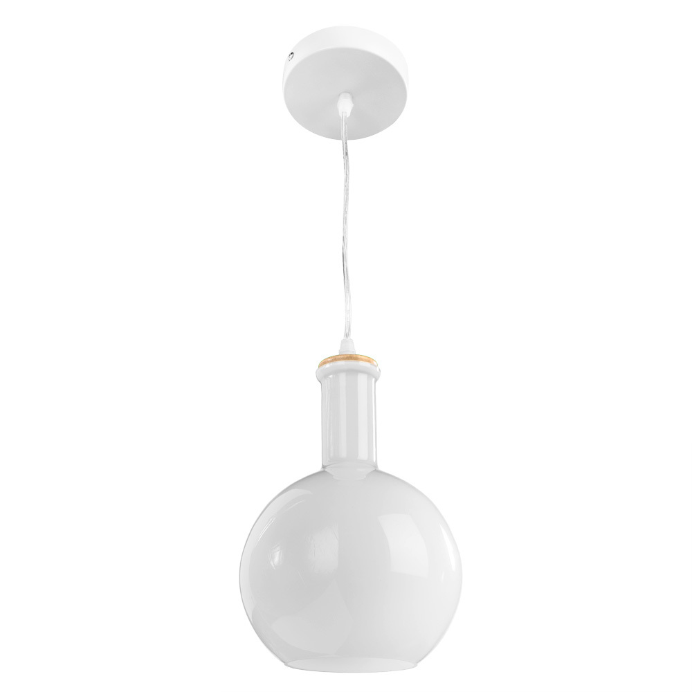 Подвесной светильник Arte Lamp Accento A8113SP-1WH, 1xE14x40W, белый, металл, стекло - фото 1