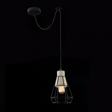 Подвесной светильник Maytoni Gosford T436-PL-01-GR, 1xE27x60W, черный с серым, черный, металл, металл с бетоном, бетон с металлом - миниатюра 4