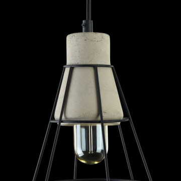 Подвесной светильник Maytoni Gosford T436-PL-01-GR, 1xE27x60W, черный с серым, черный, металл, металл с бетоном, бетон с металлом - фото 6