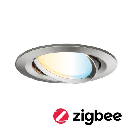 Встраиваемый светодиодный светильник Paulmann Nova Plus Zigbee Coin tunable white 92961, IP23, LED 6W, алюминий, металл - миниатюра 1
