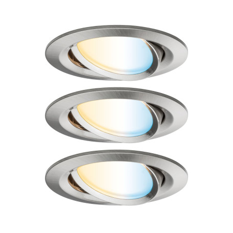 Встраиваемый светодиодный светильник Paulmann Nova Plus Zigbee Coin tunable white 92962, IP23, LED 6W, алюминий, металл - миниатюра 3