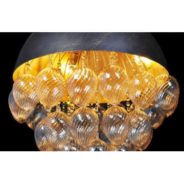 Подвесная люстра Lumina Deco Tiarra LDP 5058-4, 3xE27x40W, черный с золотом, прозрачный, металл, стекло - миниатюра 7