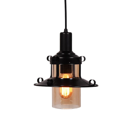 Подвесной светильник Lumina Deco Capri LDP 11328-1 BK, 1xE27x40W, черный с янтарем, янтарь с черным, металл со стеклом - миниатюра 1