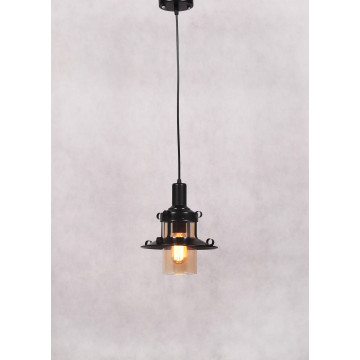 Подвесной светильник Lumina Deco Capri LDP 11328-1 BK, 1xE27x40W, черный с янтарем, янтарь с черным, металл со стеклом - миниатюра 2