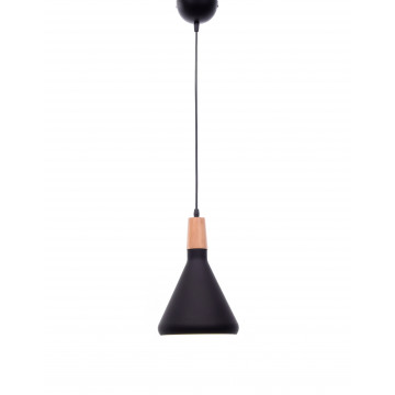 Подвесной светильник Lumina Deco Bafido LDP 7754-A BK, 1xE27x40W, черный, металл с деревом, металл - миниатюра 3