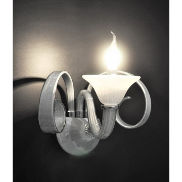 Настенный светильник Lumina Deco Montanera LDW 5015-1 GY, 1xE14x40W, белый, стекло - миниатюра 3