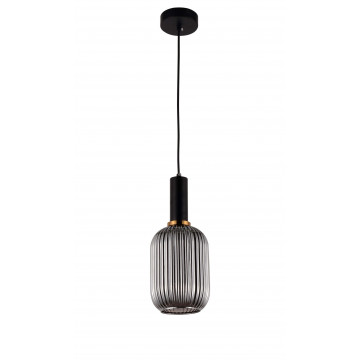 Подвесной светильник Lumina Deco Rico LDP 1218 GY+BK, 1xE27x40W, черный, дымчатый, металл, стекло - миниатюра 2