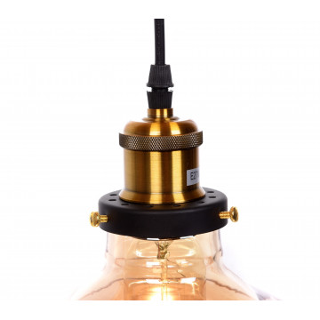 Подвесной светильник Lumina Deco Gabi LDP 6804 TEA, 1xE27x40W, черный, янтарь, металл, стекло - фото 4