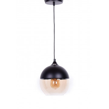 Подвесной светильник Lumina Deco Albion LDP 6805 BK+TEA, 1xE27x40W, черный, черный с янтарем, янтарь с черным, металл, металл со стеклом - миниатюра 2