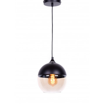 Подвесной светильник Lumina Deco Albion LDP 6805 BK+TEA, 1xE27x40W, черный, черный с янтарем, янтарь с черным, металл, металл со стеклом - фото 3