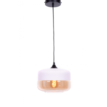 Подвесной светильник Lumina Deco Barlet LDP 6808 WT+TEA, 1xE27x40W, черный, белый с янтарем, янтарь с белым, металл, металл со стеклом