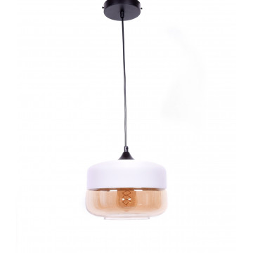 Подвесной светильник Lumina Deco Barlet LDP 6808 WT+TEA, 1xE27x40W, черный, белый с янтарем, янтарь с белым, металл, металл со стеклом - миниатюра 6