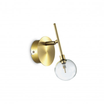Настенный светильник с регулировкой направления света Ideal Lux MARACAS AP1 OTTONE ANTICO 200330, 1xG4x2W, матовое золото, прозрачный, металл, стекло