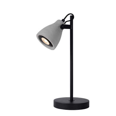 Настольная лампа Lucide Concri-LED 05610/05/30, 1xGU10x5W, черный, серый, металл, бетон