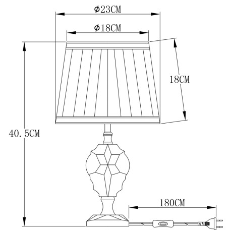 Схема с размерами Arte Lamp A4024LT-1CC