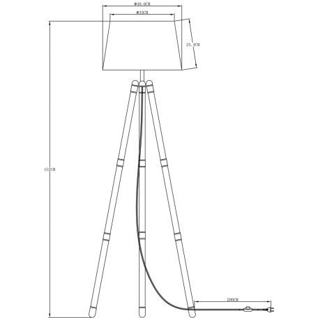 Схема с размерами Arte Lamp A4023PN-1CC