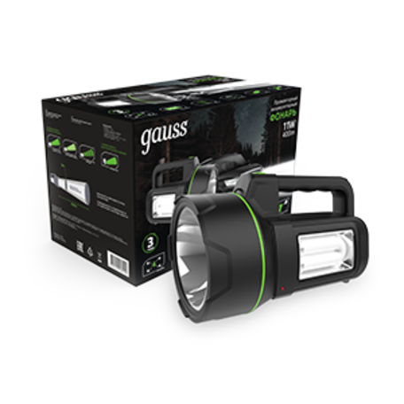 Ручной светодиодный фонарь Gauss GF602, IP42, LED 11W 400lm