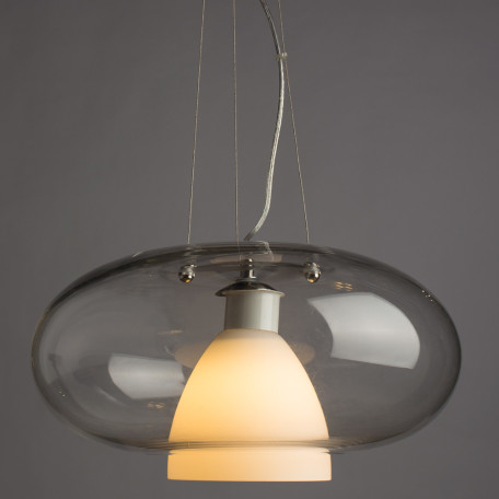 Подвесной светильник Arte Lamp Aries A1260SP-1SS, 1xE27x40W, серебро, белый, прозрачный, металл, стекло - миниатюра 2