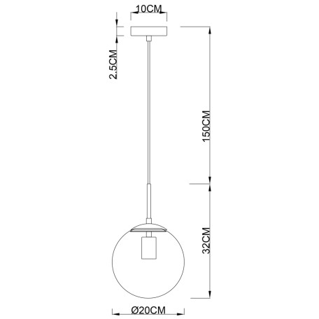Схема с размерами Arte Lamp A1563SP-1CC
