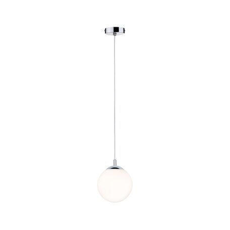 Подвесной светильник Paulmann Globe 70895, IP44, 1xE27x20W, хром, белый, металл, стекло