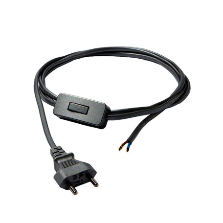 Кабель питания с выключателем и вилкой Nowodvorski Cameleon Cable with switch 8611, черный, пластик