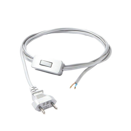 Кабель питания с выключателем и вилкой Nowodvorski Cameleon Cable with switch 8612, белый, пластик