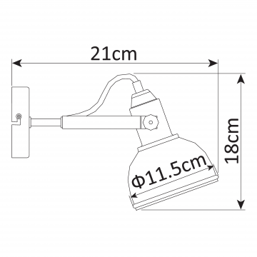 Схема с размерами Arte Lamp A5213AP-1AB