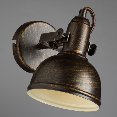 Настенный светильник с регулировкой направления света Arte Lamp Martin A5213AP-1BR, 1xE14x40W - миниатюра 2